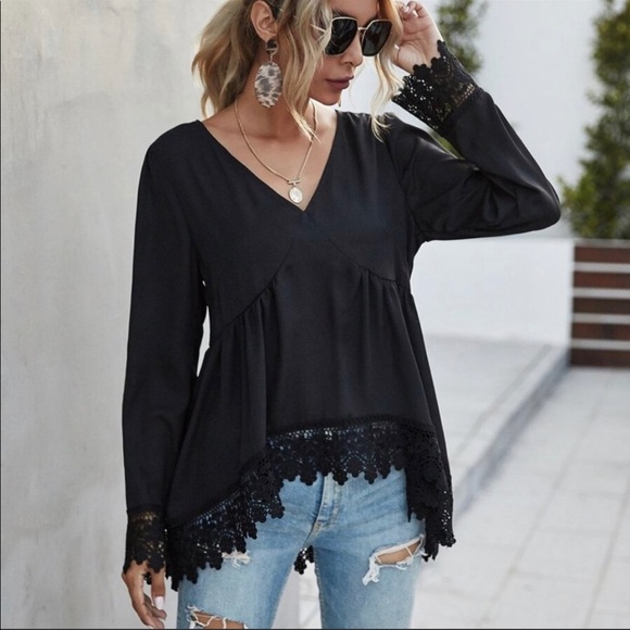 🆕🖤 BABYDOLL LACE TOP 🖤🆕 - Picture 4 of 6